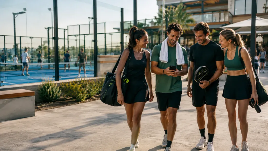 Players spending time together at a racket sports club
