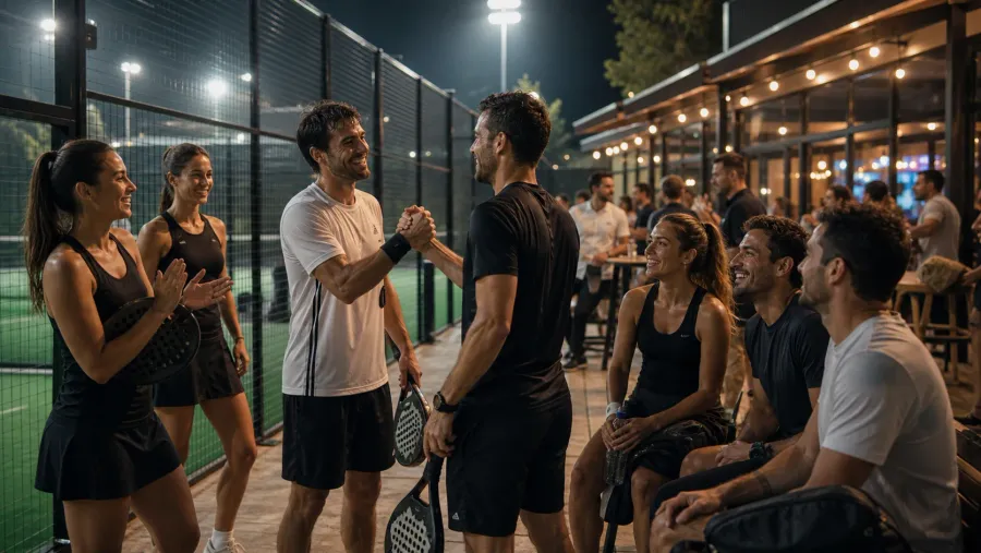 Players get together at the club after an evening match
